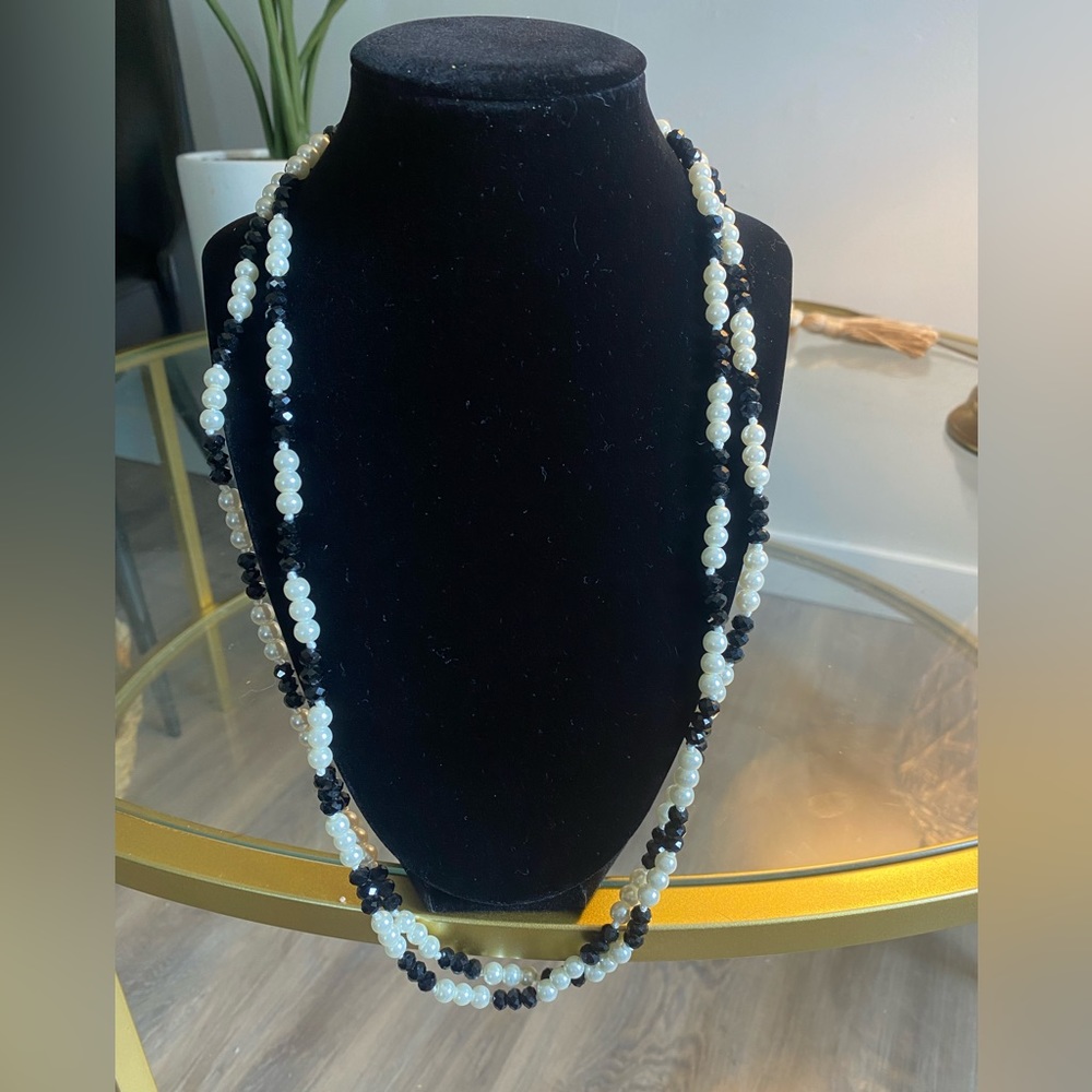 Black and White Layered Necklace